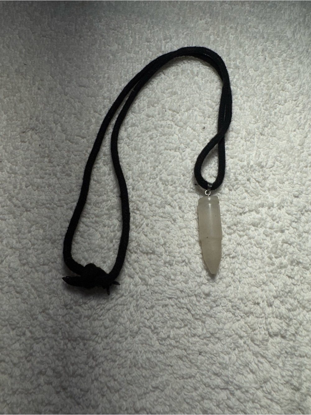 Handcrafted White Crystal Point Pendant Necklace - Unbranded